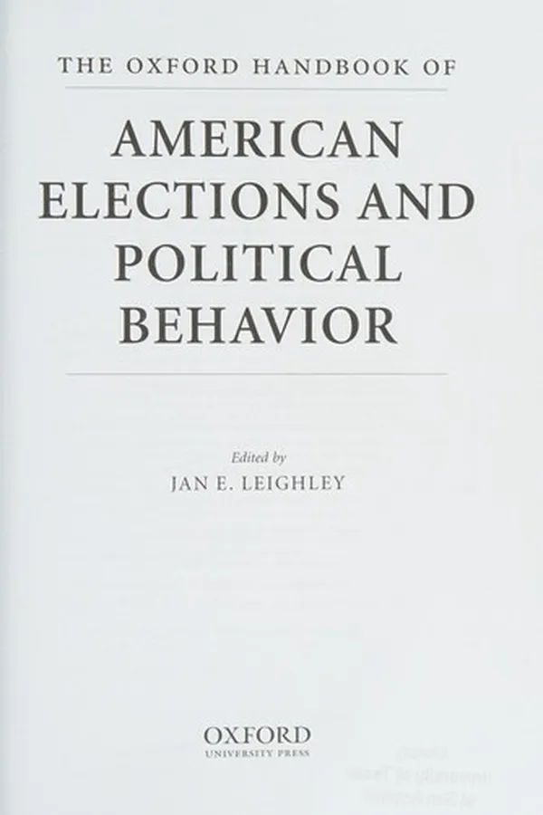 Capa de The Oxford handbook of American elections and political behavior