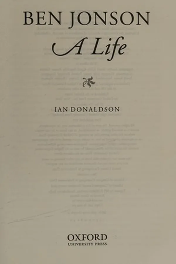 Capa de Ben Jonson