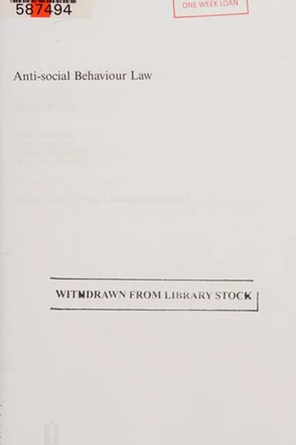 Capa de Anti-social behaviour law