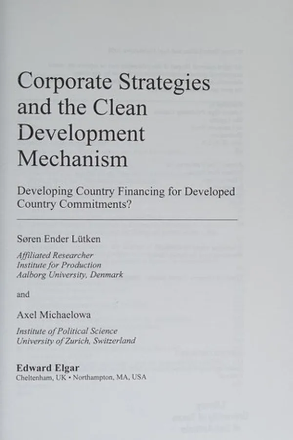 Capa de Corporate strategies and the clean development mechanism