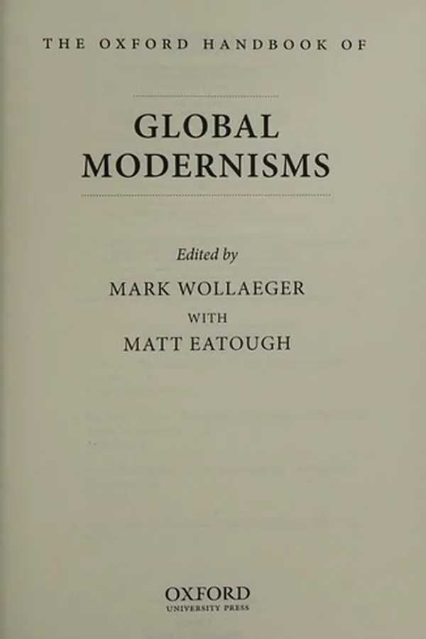 Capa de The Oxford handbook of global modernisms