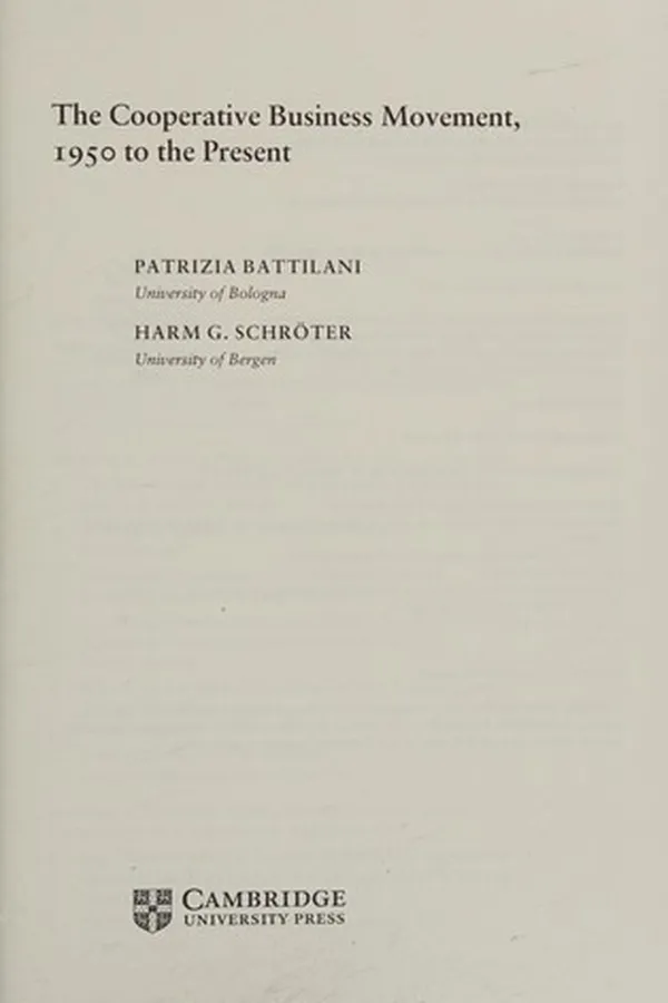 Capa de The cooperative business movement, 1950 to the present
