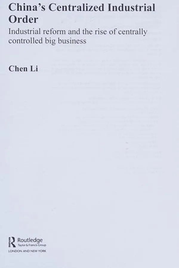 Capa de China's Centralized Industrial Order