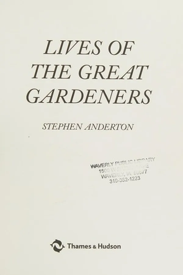 Capa de Lives of the great gardeners