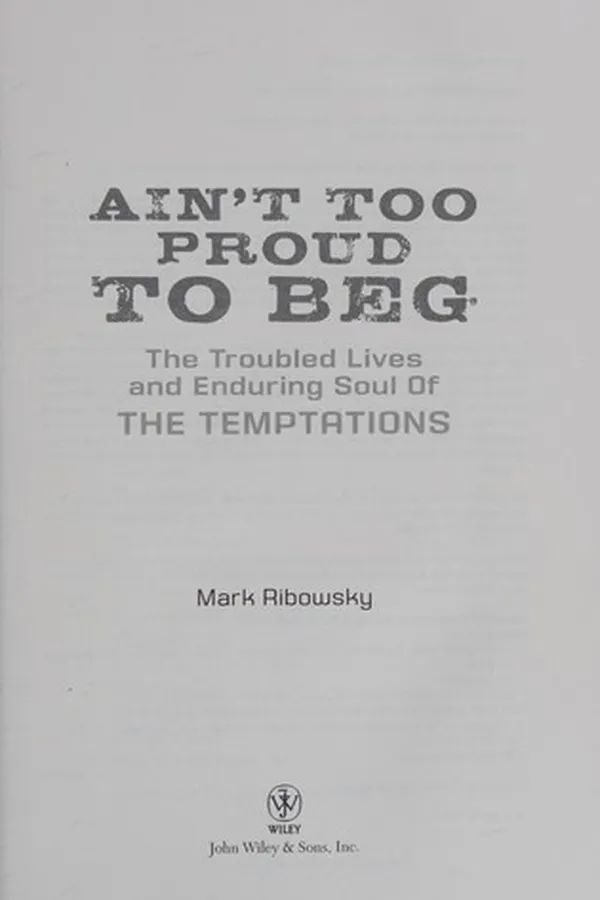 Capa de Ain't too proud to beg