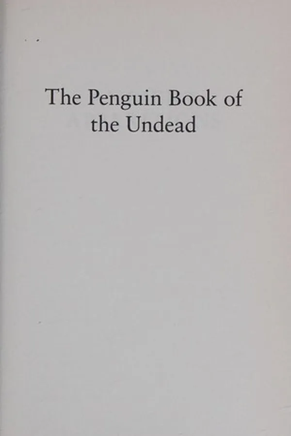 Capa de The Penguin book of the undead