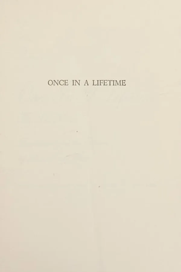 Capa de Once in a lifetime