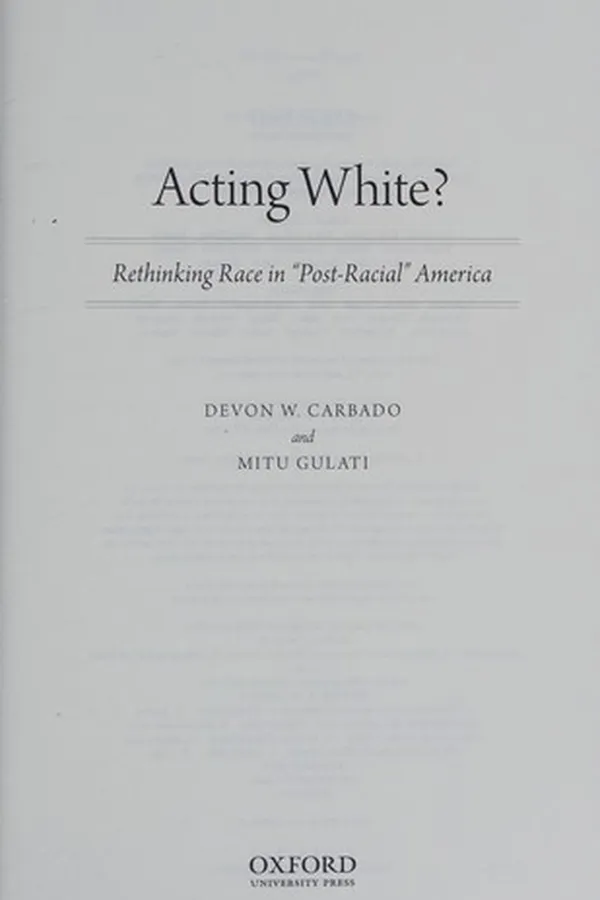 Cover of Acting white?