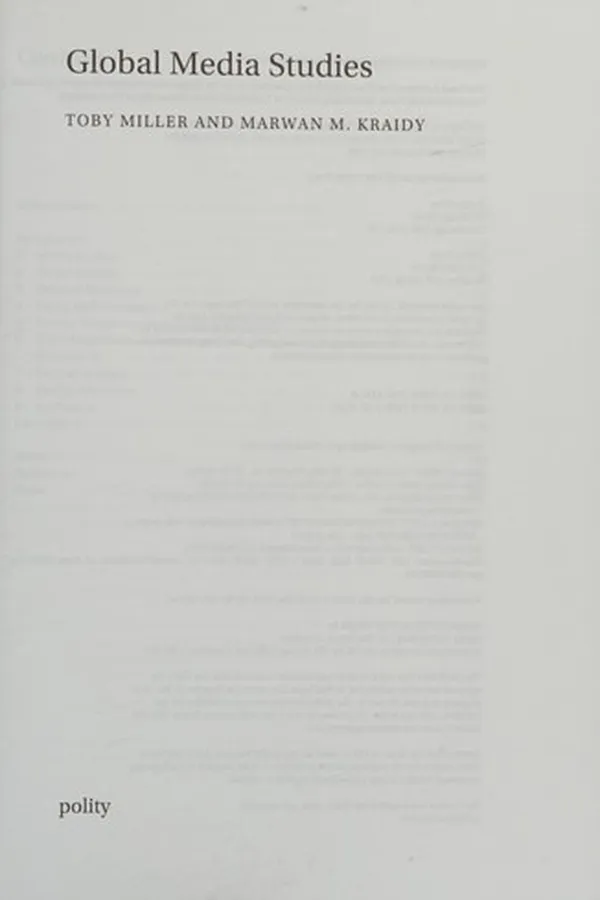 Cover of Global Media Studies