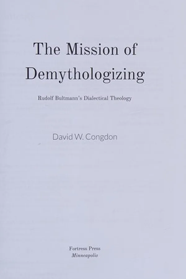 Capa de The mission of demythologizing