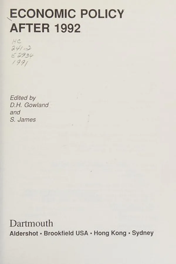 Capa de Economic policy after 1992