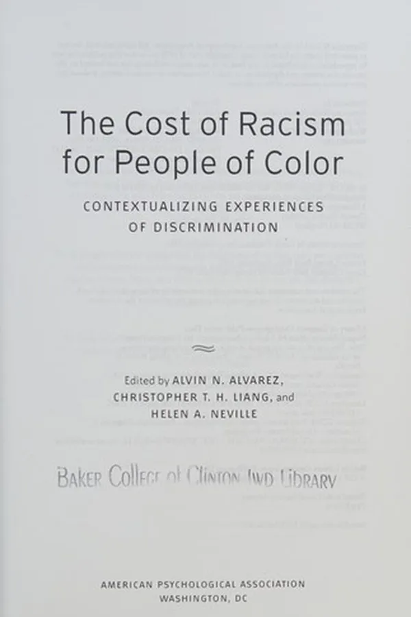 Capa de Cost of Racism for People of Color