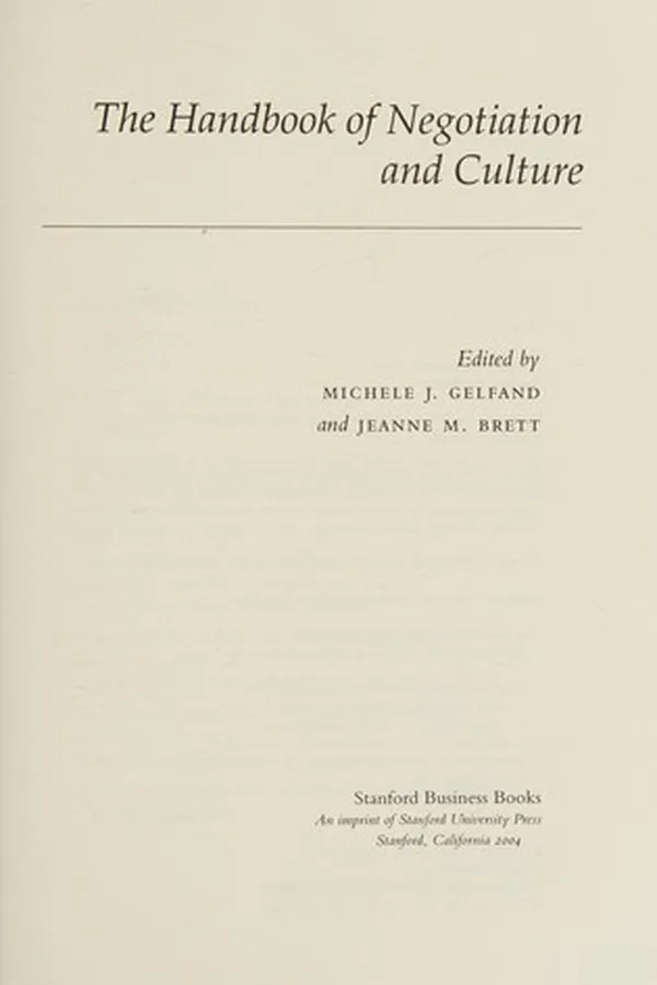 Capa de The handbook of negotiation and culture