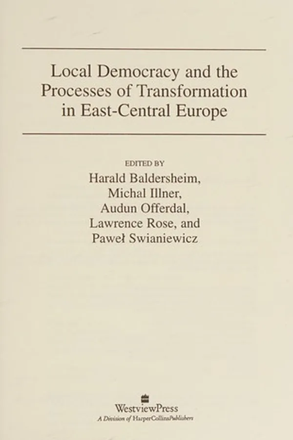 Capa de Local democracy and the processes of transformation in East-Central Europe