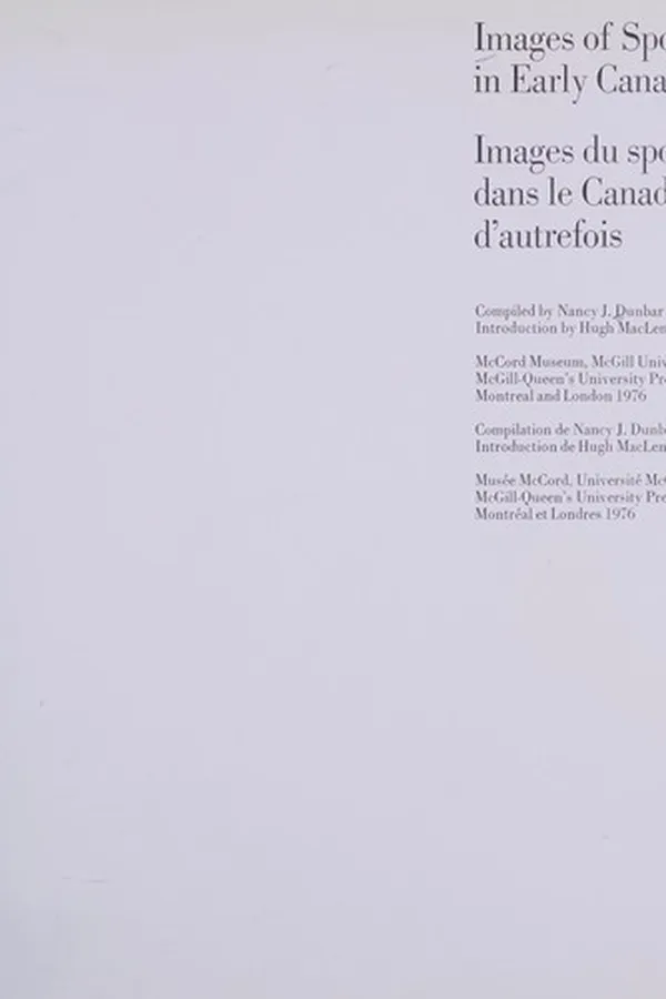 Capa de Images of sport in early Canada =