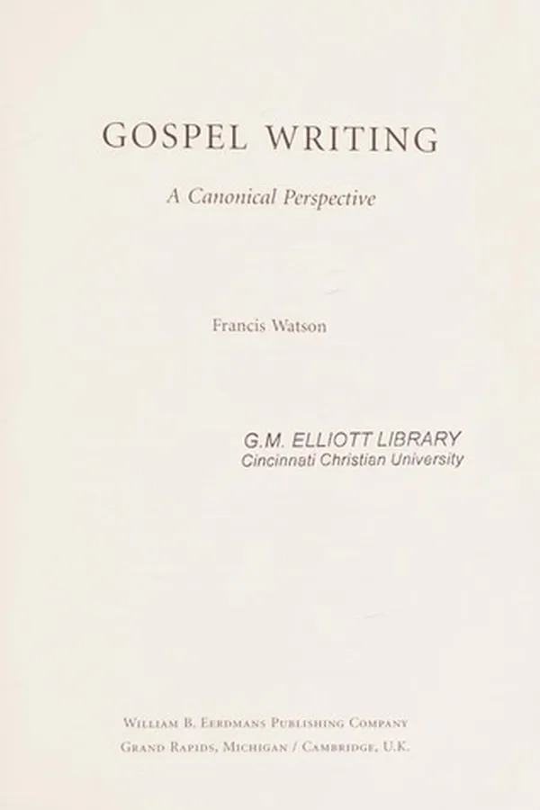 Capa de Gospel writing