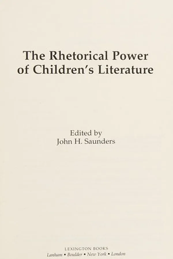 Capa de Rhetorical Power of Children's Literature
