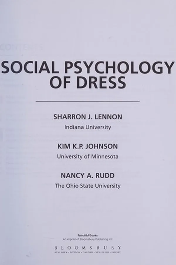 Capa de Social Psychology of Dress