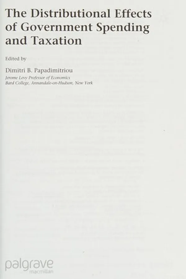 Capa de The distributional effects of government spending and taxation