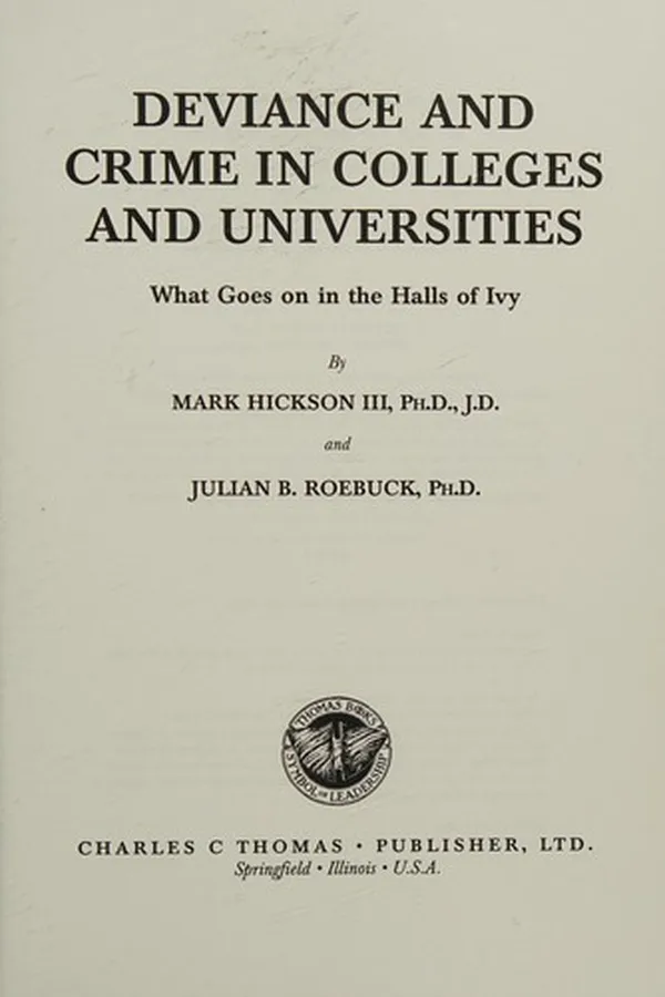 Capa de Deviance and crimes in colleges and universities