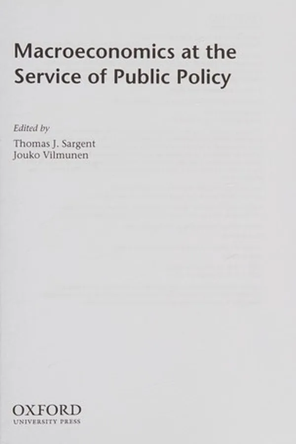 Capa de Macroeconomics at the Service of Public Policy