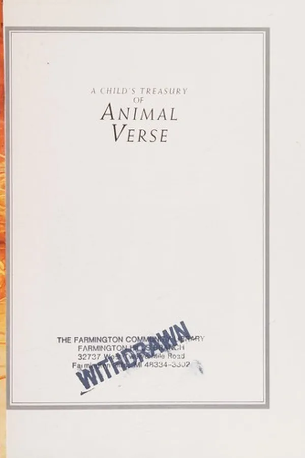 Capa de A Child's treasury of animal verse