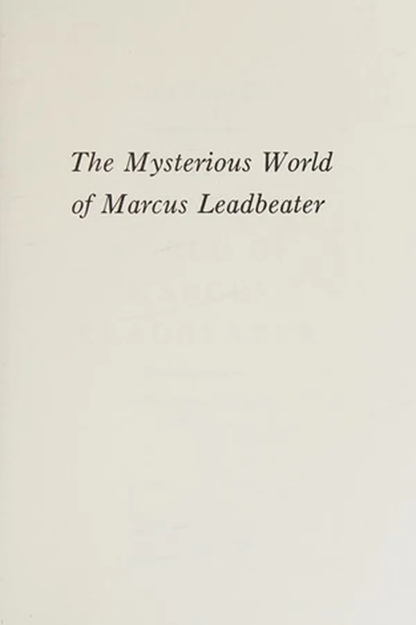 Capa de The mysterious world of Marcus Leadbeater