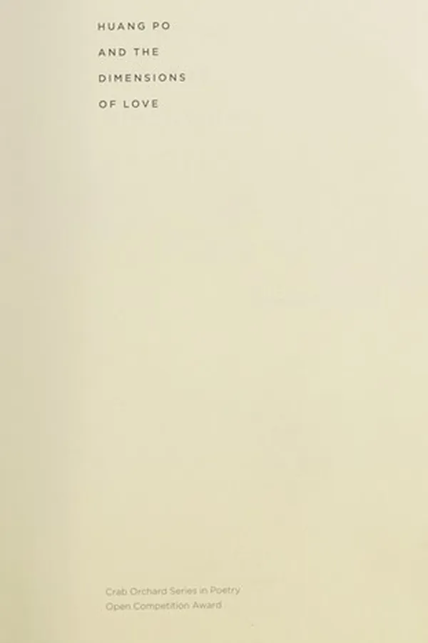 Capa de Huang Po and the dimensions of love