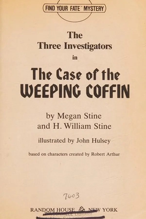 Capa de The Three Investigators in The case of the weeping coffin