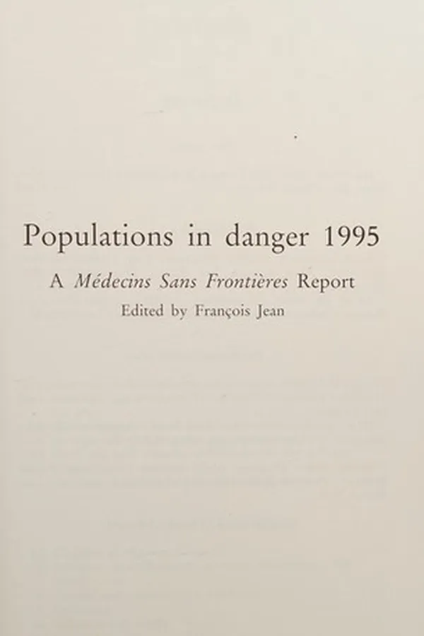 Capa de Populations in danger 1995