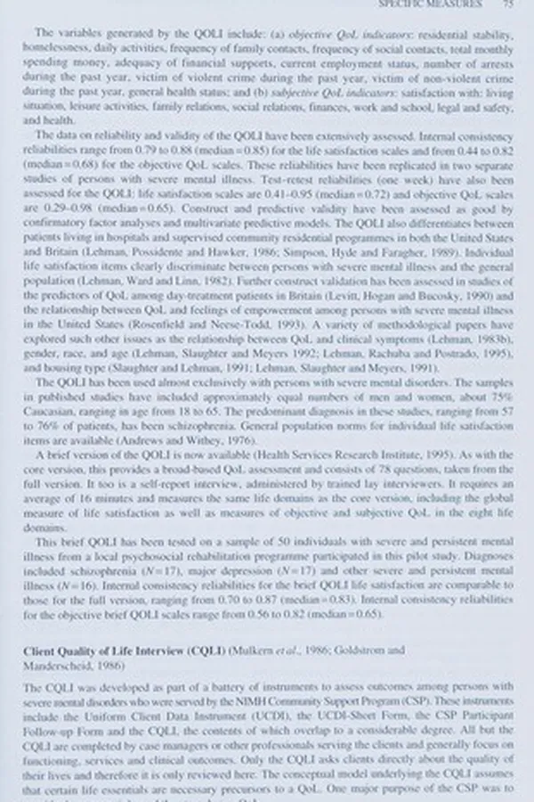 Capa de Quality of life in mental disorders