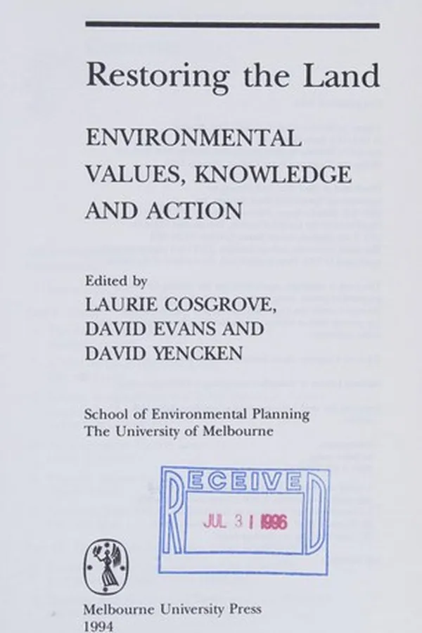 Cover of Restoring the Land