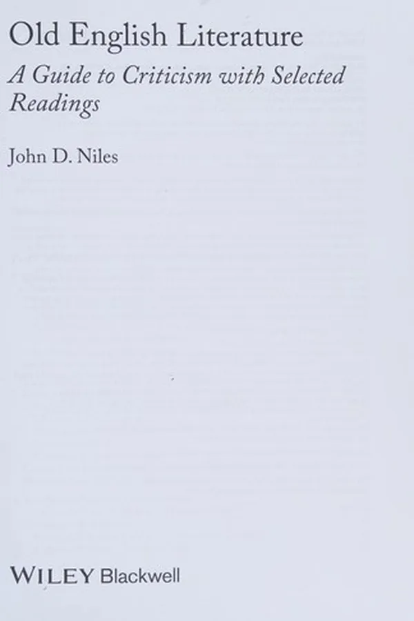Capa de Old English Literature