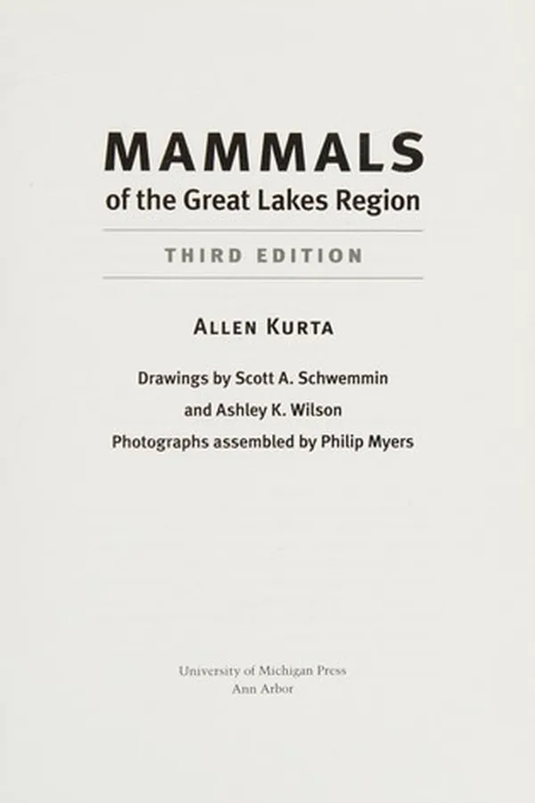 Capa de Mammals of the Great Lakes region