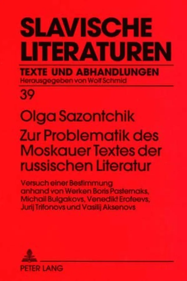 Capa de Zur Problematik des Moskauer Textes der russischen Literatur