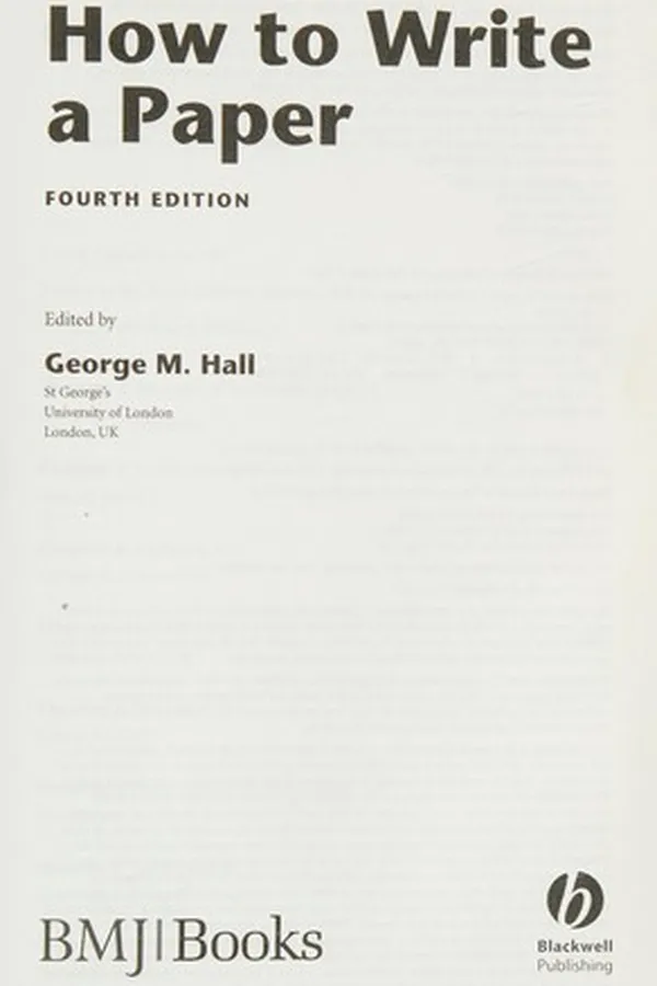 Capa de How to write a paper