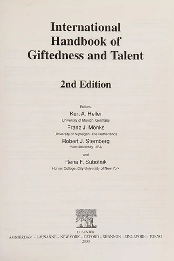Capa de The international handbook of giftedness and talent