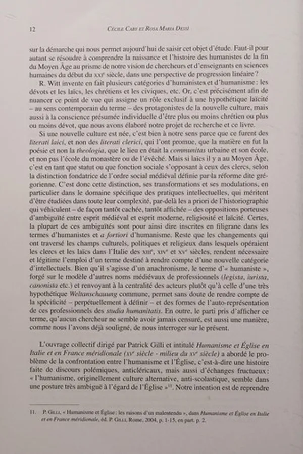Capa de Humanistes, Clercs et Laics Dans LItalie du XIIIe Au Debut du XVIe Siecle