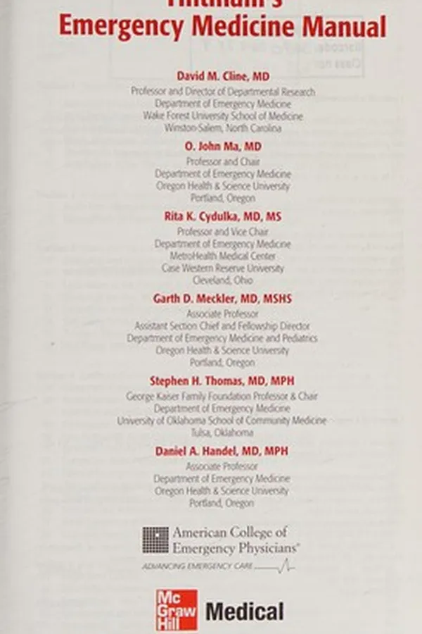 Capa de Tintinalli's emergency medicine manual