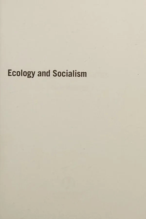 Capa de Ecology and Socialism