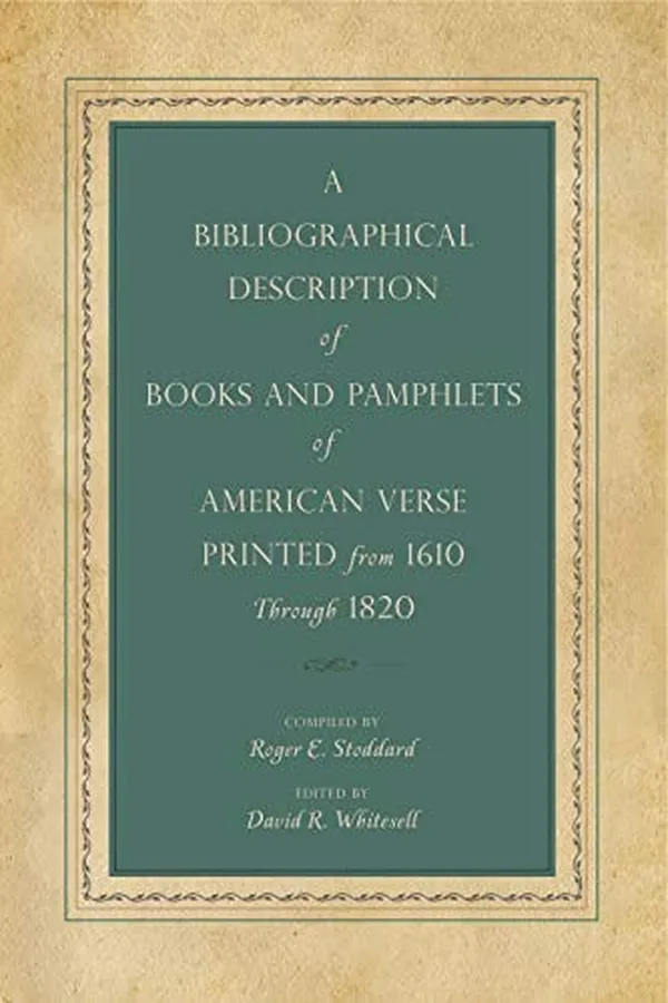 Capa de A bibliographical description of books and pamphlets of American verse printed from 1610 through 1820