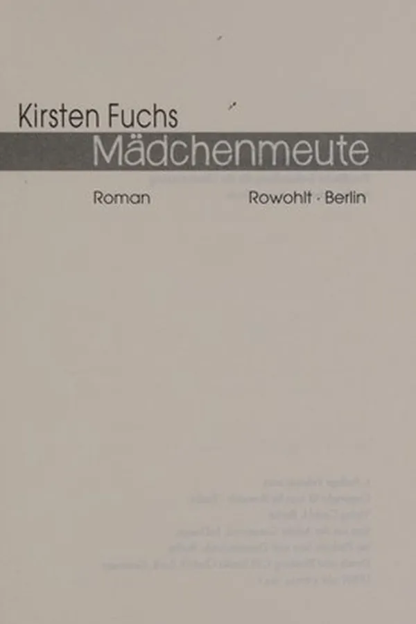 Capa de Mädchenmeute