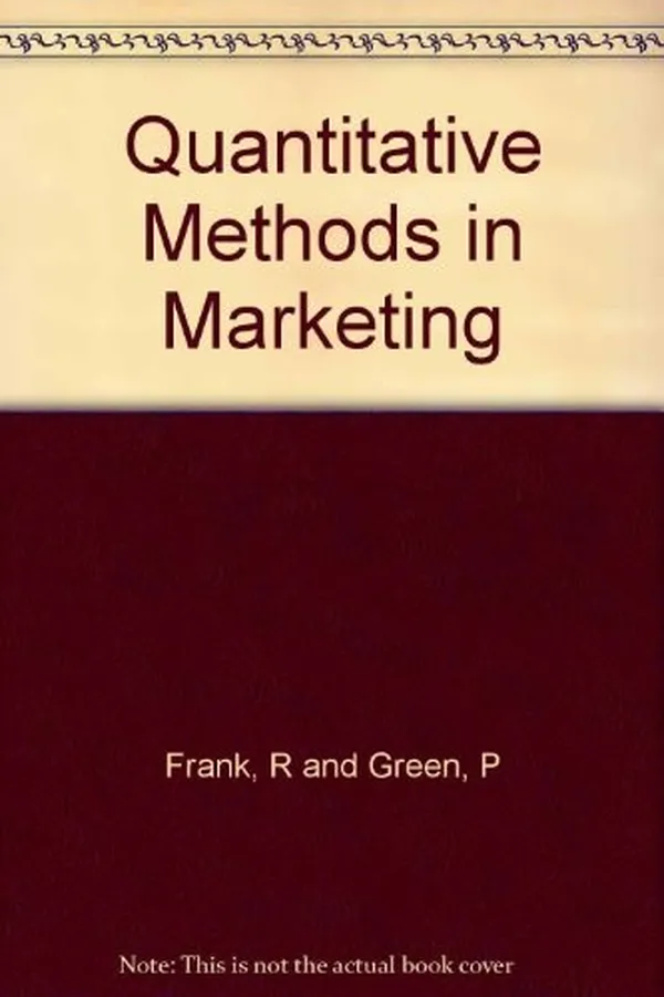 Cover of Quantitative methods in marketing