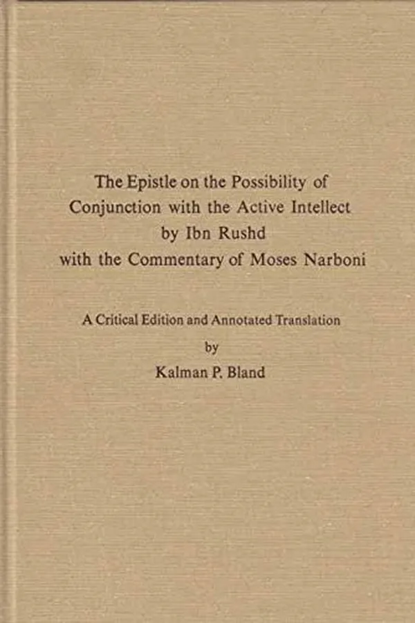 Capa de The epistle on the possibility of conjunction with the active intellect