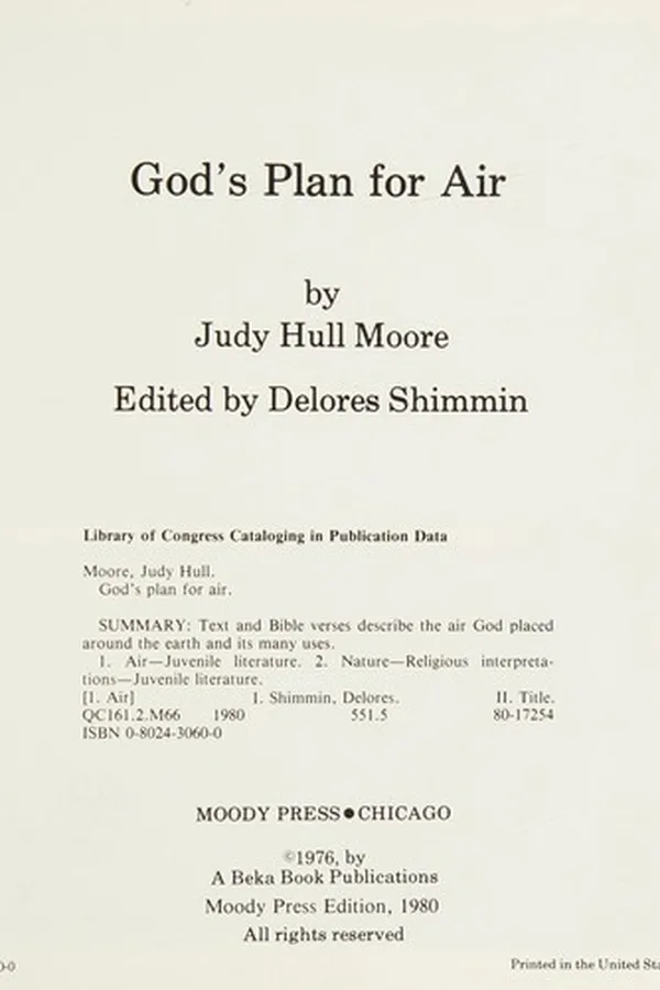 Cover of God's plan for air
