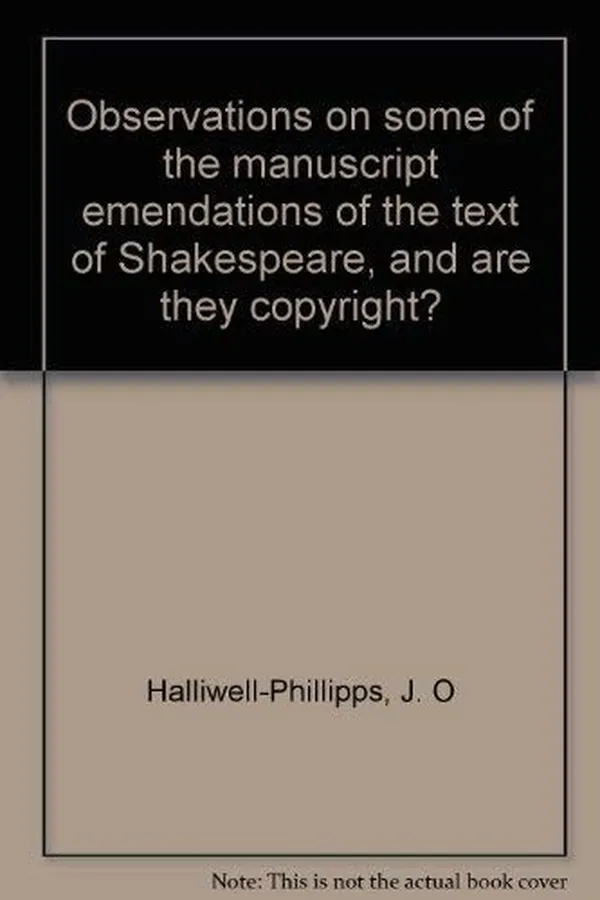Capa de Observations on some of the manuscript emendations of the text of Shakespeare