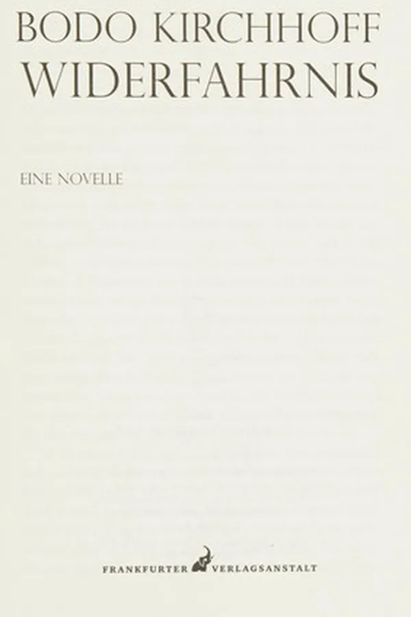 Capa de Widerfahrnis