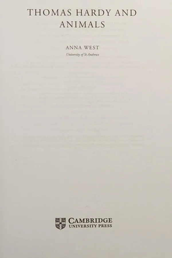 Capa de Thomas Hardy and Animals