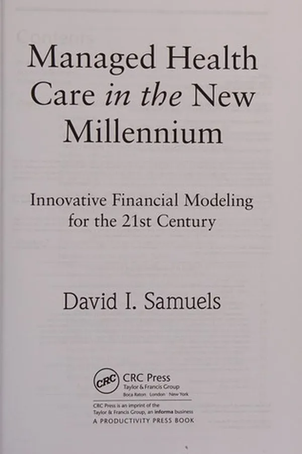 Capa de Managed health care in the new millennium