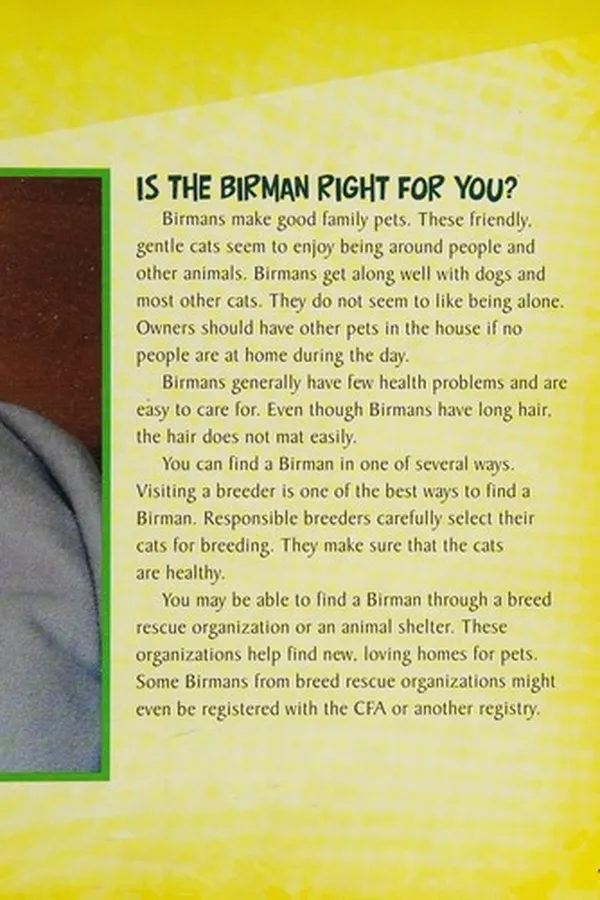 Capa de Birman cats